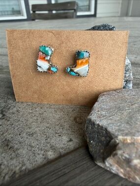Spice Turquoise Boot Stud Earring